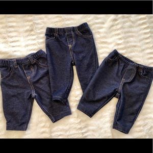 Baby Girl Carter's Denim-Like Leggings - 3 Pairs
